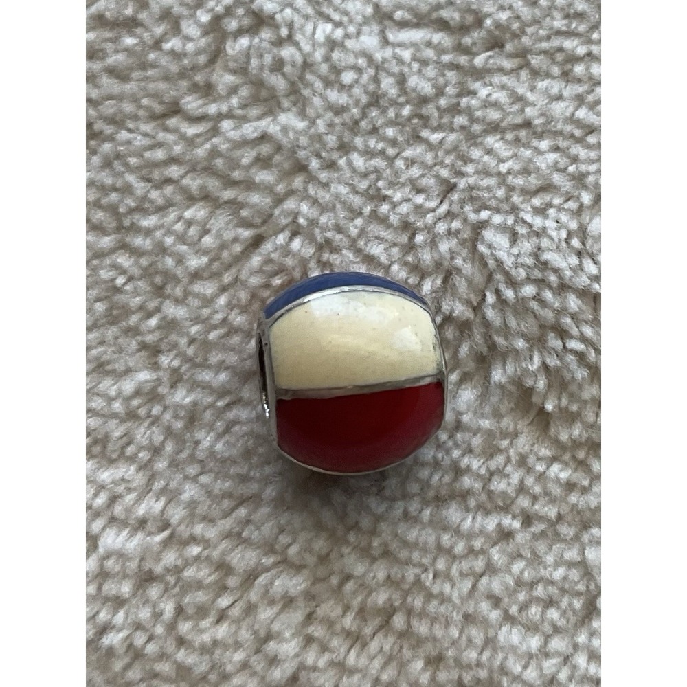 retired Pandora sterling silver beach ball charm ALE 925 Enamel